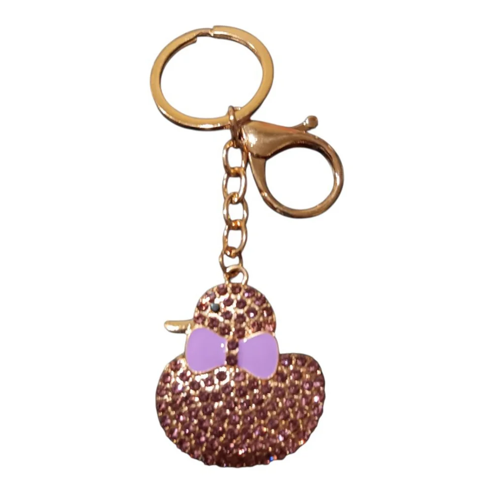 Duck your Favorite Valentine! Cute Purple Ducky Keychain Purse Backpack Charm!